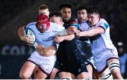 17 February 2023; Tom Stewart of Ulster ain action against Jack Dempsey of Glasgow Warriors during the United Rugby Championship match between Glasgow Warriors and Ulster at Scotstoun Stadium in Glasgow, Scotland. Photo by Paul Devlin/Sportsfile
