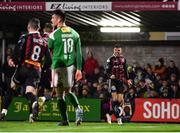 17 February 2023; Grant Horton of Bohemians celebrates after scoring his side's first goal during the SSE Airtricity Men's Premier Division match between Cork City and Bohemians at Turner's Cross in Cork. Photo by Eóin Noonan/Sportsfile