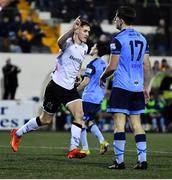 17 February 2023; John Martin of Dundalk celebrates after scoring his side's first goal during the SSE Airtricity Men's Premier Division match between Dundalk and UCD at Oriel Park in Dundalk, Louth. Photo by Ben McShane/Sportsfile
