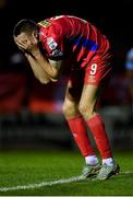 17 February 2023; Sean Boyd of Shelbourne reacts after a missed opportunity on goal during the SSE Airtricity Men's Premier Division match between Shelbourne and Drogheda United at Tolka Park in Dublin. Photo by Tyler Miller/Sportsfile