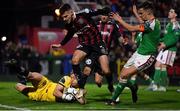 17 February 2023; Bohemians goalkeeper James Talbot saves a shot on goal during the SSE Airtricity Men's Premier Division match between Cork City and Bohemians at Turner's Cross in Cork. Photo by Eóin Noonan/Sportsfile