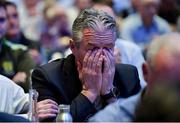 17 February 2023; Jarlath Burns reacts after he was voted-in as the GAA president elect during day one of the GAA Annual Congress 2023 at Croke Park in Dublin. Photo by Piaras Ó Mídheach/Sportsfile