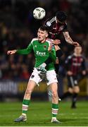 17 February 2023; Matt Healy of Cork City in action against Declan McDaid of Bohemians during the SSE Airtricity Men's Premier Division match between Cork City and Bohemians at Turner's Cross in Cork. Photo by Eóin Noonan/Sportsfile