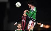 17 February 2023; Joshua Honohan of Cork City in action against Kris Twardek of Bohemians during the SSE Airtricity Men's Premier Division match between Cork City and Bohemians at Turner's Cross in Cork. Photo by Eóin Noonan/Sportsfile