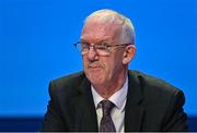 18 February 2023; Outgoing Leinster GAA chairman Pat Teehan during day two of the GAA Annual Congress 2023 at Croke Park in Dublin. Photo by Piaras Ó Mídheach/Sportsfile