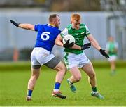 18 February 2023; Matthew Walsh of London in action against Eoin Murtagh of Wicklow during the Allianz Football League Division Four match between Wicklow and London at Echelon Park in Aughrim, Wicklow. Photo by Stephen Marken/Sportsfile
