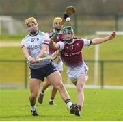 18 February 2023; Adam English of UL in action against Colm Cunningham of NUI Galway during the Electric Ireland HE GAA Fitzgibbon Cup Final match between University of Limerick and National University of Ireland Galway at the SETU West Campus in Waterford. Photo by Matt Browne/Sportsfile