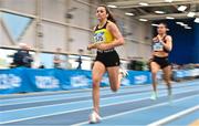 18 February 2023; Phil Healy of Bandon AC, Cork, competing in the senior women's 400m heats during day one of the 123.ie National Senior Indoor Championships at National Indoor Arena in Dublin. Photo by Sam Barnes/Sportsfile