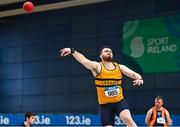 18 February 2023; Ryan Duggan of Leevale AC, Cork, competing in the senior men's shot put during day one of the 123.ie National Senior Indoor Championships at National Indoor Arena in Dublin. Photo by Sam Barnes/Sportsfile