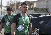 18 February 2023; Tiernan O’Halloran of Connacht arrives before the United Rugby Championship match between Zebre Parma and Connacht at Stadio Sergio Lanfranchi in Parma, Italy. Photo by Massimiliano Carnabuci/Sportsfile