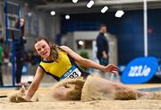 18 February 2023; Lucy Fitzgerald of Tipperary Town AC, competing in the senior women's Triple Jump during day one of the 123.ie National Senior Indoor Championships at National Indoor Arena in Dublin. Photo by Sam Barnes/Sportsfile