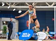 18 February 2023; Saragh Buggy of St Abbans AC, Laois, competing in the senior women's Triple Jump during day one of the 123.ie National Senior Indoor Championships at National Indoor Arena in Dublin. Photo by Sam Barnes/Sportsfile