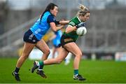 18 February 2023; Niamh Carmody of Kerry in action against Leah Caffrey of Dublin during the 2023 Lidl Ladies National Football League Division 1 Round 4 match between Kerry and Dublin at Austin Stack Park in Tralee, Kerry. Photo by Eóin Noonan/Sportsfile