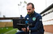 17 February 2023; Republic of Ireland video analyst Andrew Holt before a behind closed doors training match between Republic of Ireland and Germany at Marbella Football Centre in Marbella, Spain. Photo by Stephen McCarthy/Sportsfile