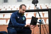 17 February 2023; Republic of Ireland video analyst Andrew Holt before a behind closed doors training match between Republic of Ireland and Germany at Marbella Football Centre in Marbella, Spain. Photo by Stephen McCarthy/Sportsfile