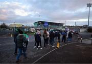 18 February 2023; Supporters queue outside the stadium before the Allianz Football League Division One match between Mayo and Kerry at Hastings Insurance MacHale Park in Castlebar, Mayo. Photo by Brendan Moran/Sportsfile