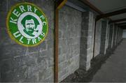 17 February 2023; A sign for the 'Kerry Ultras' on a terrace before the SSE Airtricity Men's First Division match between Kerry and Cobh Ramblers at Mounthawk Park in Tralee, Kerry. Photo by Brendan Moran/Sportsfile
