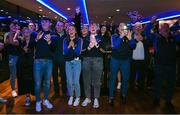 17 February 2023; Members of the Silverbridge GAA club in Armagh celebrate after their member Jarlath Burns was voted-in as the GAA president elect during day one of the GAA Annual Congress 2023 at Croke Park in Dublin. Photo by Piaras Ó Mídheach/Sportsfile