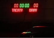 17 February 2023; A general view of the scoreboard before the SSE Airtricity Men's First Division match between Treaty United and Bray Wanderers at Market's Field in Limerick. Photo by Michael P Ryan/Sportsfile