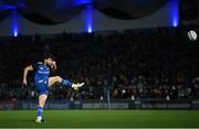 18 February 2023; Harry Byrne of Leinster kicks a conversion during the United Rugby Championship match between Leinster and Dragons at RDS Arena in Dublin. Photo by Harry Murphy/Sportsfile