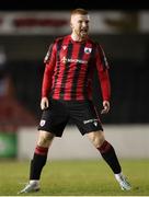 18 February 2023; Darragh Lynch of Longford Town celebrates after scoring his side's first goal during the SSE Airtricity Men's First Division match between Longford Town and Athlone Town at Bishopsgate in Longford. Photo by Michael P Ryan/Sportsfile