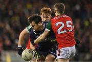 18 February 2023; David Clifford of Kerry is tackled by Jack Carney and Conor McStay of Mayo during the Allianz Football League Division One match between Mayo and Kerry at Hastings Insurance MacHale Park in Castlebar, Mayo. Photo by Brendan Moran/Sportsfile