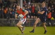 18 February 2023; Donnacha McHugh of Mayo in action against David Clifford of Kerry during the Allianz Football League Division One match between Mayo and Kerry at Hastings Insurance MacHale Park in Castlebar, Mayo. Photo by Brendan Moran/Sportsfile