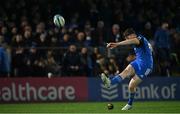 18 February 2023; Charlie Tector of Leinster kicks a conversion during the United Rugby Championship match between Leinster and Dragons at RDS Arena in Dublin. Photo by Harry Murphy/Sportsfile