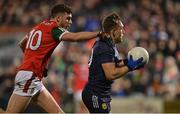 18 February 2023; Dara Moynihan of Kerry is tackled by Fionn McDonagh of Mayo during the Allianz Football League Division One match between Mayo and Kerry at Hastings Insurance MacHale Park in Castlebar, Mayo. Photo by Brendan Moran/Sportsfile