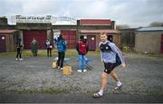 19 February 2023; Cian Hernon of Galway arrives before the Allianz Football League Division One match between Galway and Tyrone at St Jarlath's Park in Tuam, Galway. Photo by Brendan Moran/Sportsfile