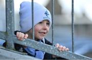 19 February 2023; Young Kildare supporter Archie Clinton, age 6, from Gorsebridge, Kilkenny, awaits the action before the Allianz Football League Division Two match between Clare and Kildare at Cusack Park in Ennis, Clare. Photo by Seb Daly/Sportsfile