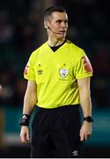 17 February 2023; Referee David Connolly during the SSE Airtricity Men's First Division match between Treaty United and Bray Wanderers at Market's Field in Limerick. Photo by Michael P Ryan/Sportsfile