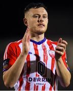 17 February 2023; Ben O'Riordan of Treaty United after his side's defeat in the SSE Airtricity Men's First Division match between Treaty United and Bray Wanderers at Market's Field in Limerick. Photo by Michael P Ryan/Sportsfile