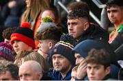 19 February 2023; Injured Donegal player Patrick McBrearty watches on during the Allianz Football League Division One match between Monaghan and Donegal at St Tiernach's Park in Clones, Monaghan. Photo by Ramsey Cardy/Sportsfile