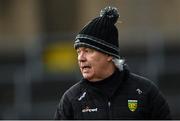 19 February 2023; Donegal manager Paddy Carr during the Allianz Football League Division One match between Monaghan and Donegal at St Tiernach's Park in Clones, Monaghan. Photo by Ramsey Cardy/Sportsfile