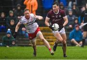 19 February 2023; Matthew Tierney of Galway in action against Frank Burns of Tyrone during the Allianz Football League Division One match between Galway and Tyrone at St Jarlath's Park in Tuam, Galway. Photo by Brendan Moran/Sportsfile