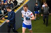 19 February 2023; Jack McCarron of Monaghan runs out for the second half of the Allianz Football League Division One match between Monaghan and Donegal at St Tiernach's Park in Clones, Monaghan. Photo by Ramsey Cardy/Sportsfile