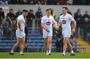 19 February 2023; Eoin Doyle, right, with Kildare teammates Ryan Houlihan, left, and Mick O’Grady during the Allianz Football League Division Two match between Clare and Kildare at Cusack Park in Ennis, Clare. Photo by Seb Daly/Sportsfile