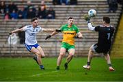 19 February 2023; Monaghan's Rory Beggan and Thomas McPhillips in action against Jamie Brennan of Donegal during the Allianz Football League Division One match between Monaghan and Donegal at St Tiernach's Park in Clones, Monaghan. Photo by Philip Fitzpatrick/Sportsfile