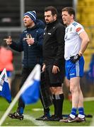 19 February 2023; Conor McManus of Monaghan prepares to come on as a second half substitute during the Allianz Football League Division One match between Monaghan and Donegal at St Tiernach's Park in Clones, Monaghan. Photo by Ramsey Cardy/Sportsfile