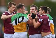 19 February 2023; Players from both sides tussle during the Allianz Football League Division Three match between Westmeath and Offaly at TEG Cusack Park in Mullingar, Westmeath. Photo by Stephen Marken/Sportsfile
