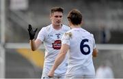 19 February 2023; David Hyland, left, and Darragh Malone of Kildare after their side's victory in during the Allianz Football League Division Two match between Clare and Kildare at Cusack Park in Ennis, Clare. Photo by Seb Daly/Sportsfile