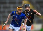 19 February 2023; Johnny Ryan of Tipperary in action against Pádraic Moylan of Kilkenny during the Dillon Quirke Foundation Hurling Challenge match between Tipperary and Kilkenny at FBD Semple Stadium in Thurles, Tipperary. Photo by Piaras Ó Mídheach/Sportsfile
