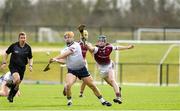 18 February 2023; Adam English of UL in action against Colm Cunningham of NUI Galway during the Electric Ireland HE GAA Fitzgibbon Cup Final match between University of Limerick and National University of Ireland Galway at the SETU West Campus in Waterford. Photo by Matt Browne/Sportsfile