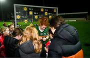 18 February 2023; Louise Ní Mhuircheartaigh of Kerry signs autographs for supporters after the 2023 Lidl Ladies National Football League Division 1 Round 4 match between Kerry and Dublin at Austin Stack Park in Tralee, Kerry. Photo by Eóin Noonan/Sportsfile