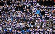 20 February 2023; Clongowes Wood College supporters during the Bank of Ireland Schools Senior Cup First Round replay match between Terenure College and Clongowes Wood College at Energia Park in Dublin. Photo by Harry Murphy/Sportsfile