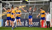 19 February 2023; Emmet McMahon of Clare after putting on the goalkeeper's jersey when teammate Stephen Ryan was shown a black card during the Allianz Football League Division Two match between Clare and Kildare at Cusack Park in Ennis, Clare. Photo by Seb Daly/Sportsfile