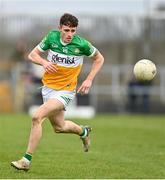 19 February 2023; Dylan Hyland of Offaly in action during the Allianz Football League Division Three match between Westmeath and Offaly at TEG Cusack Park in Mullingar, Westmeath. Photo by Stephen Marken/Sportsfile