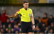17 February 2023; Referee Rob Hennessy during the SSE Airtricity Men's Premier Division match between Cork City and Bohemians at Turner's Cross in Cork. Photo by Eóin Noonan/Sportsfile