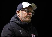 18 February 2023; Longford Town manager Stephen Henderson during the SSE Airtricity Men's First Division match between Longford Town and Athlone Town at Bishopsgate in Longford. Photo by Michael P Ryan/Sportsfile
